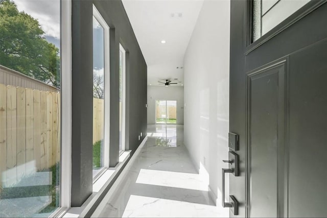 6732 Goforth, Houston, TX 77021 - hall featuring marble tiled flooring