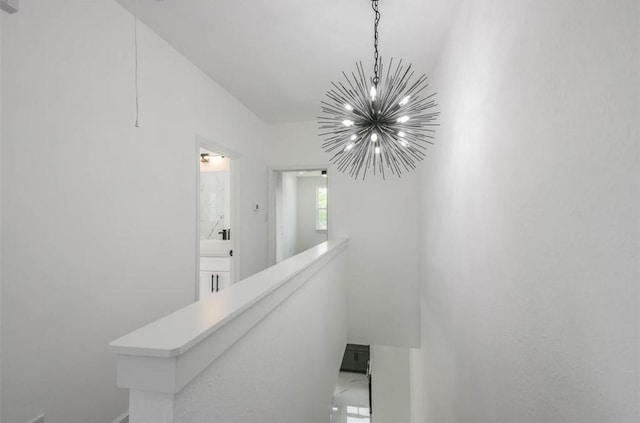 6732 Goforth, Houston, TX 77021 - staircase with a chandelier and baseboards