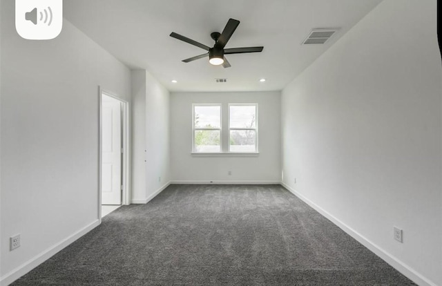 6732 Goforth, Houston, TX 77021 - carpeted spare room with ceiling fan, baseboards, and recessed lighting