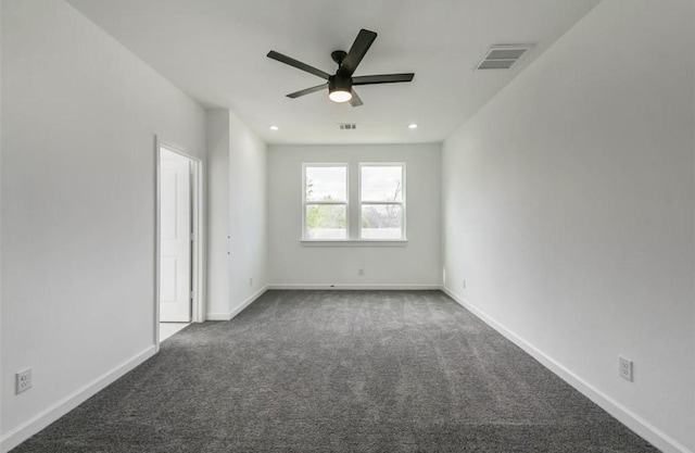 6732 Goforth, Houston, TX 77021 - carpeted empty room featuring a ceiling fan, baseboards, and recessed lighting