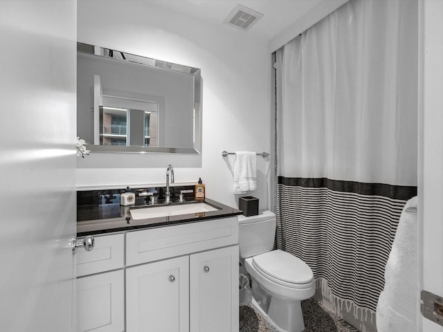 2520 Robinhood St Unit 1012, Houston, TX 77005 - bathroom with toilet, vanity, and a shower with curtain