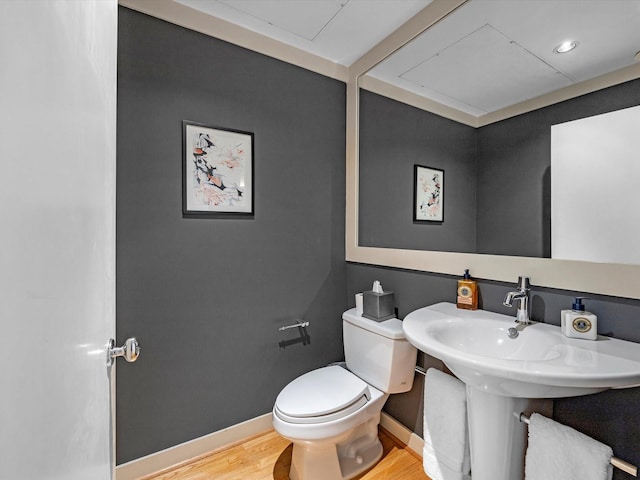 2520 Robinhood St Unit 1012, Houston, TX 77005 - half bath with toilet, wood finished floors, and baseboards