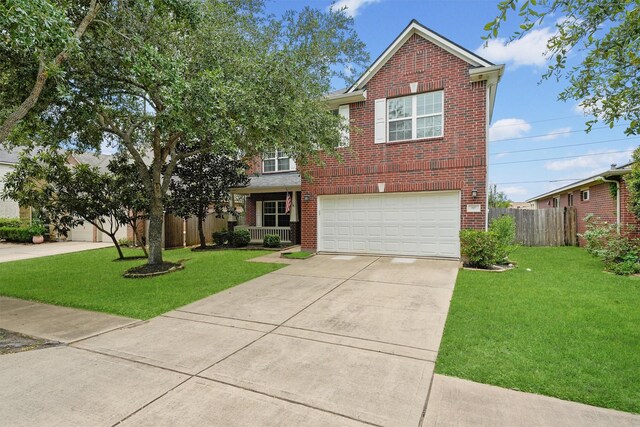 7427 Pony Crk, Missouri City, TX 77459 - traditional home featuring brick siding, driveway, and a garage