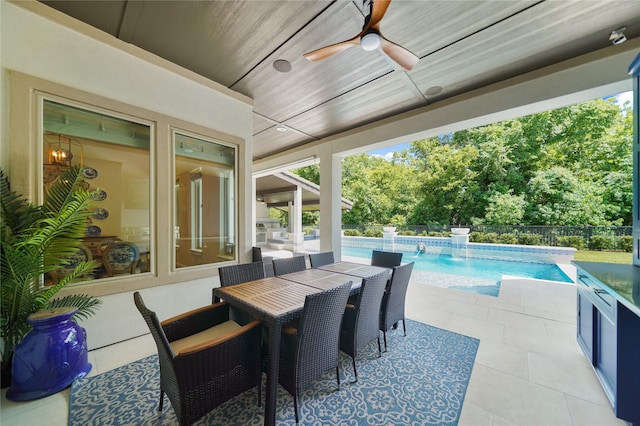 2314 Red Fox Dr, Missouri City, TX 77459 - view of patio / terrace featuring ceiling fan and outdoor dining space