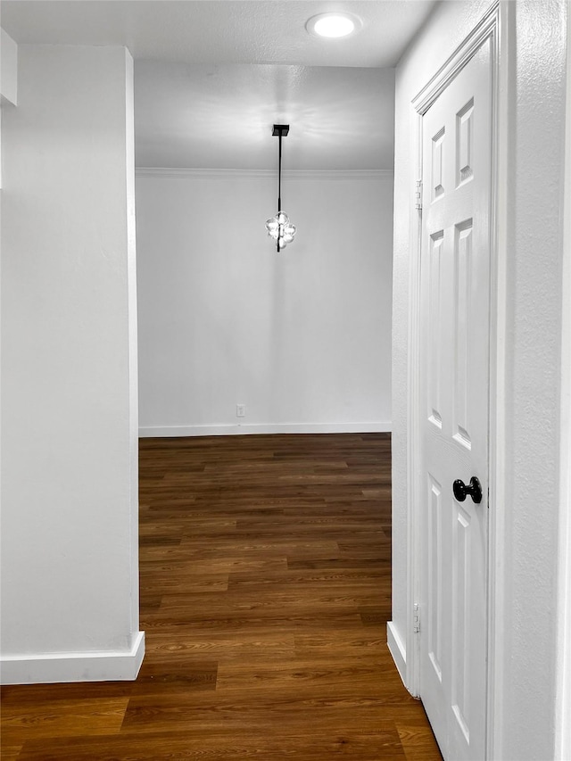 11731 Lakeside Place Dr, Houston, TX 77077 - hallway featuring baseboards, wood finished floors, and ornamental molding