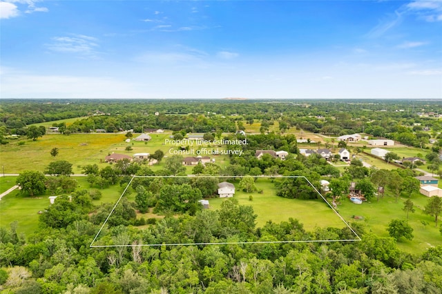 3225 N Jackson St, Santa Fe, TX 77517 - aerial view of property and surrounding area featuring property boundaries highlighted and a tree filled landscape