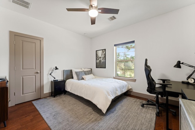 82 Valera Ridge Dr, Spring, TX 77389 - bedroom with wood finished floors, baseboards, and a ceiling fan