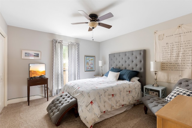 8219 Magnolia Glen Dr, Humble, TX 77346 - bedroom with carpet flooring, ceiling fan, and baseboards