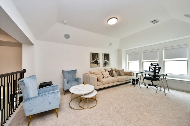 23619 Bottlebrush Terrace Trl, Katy, TX 77493 - living room with healthy amount of natural light, carpet, and lofted ceiling