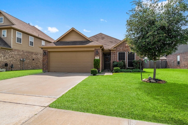 15111 Raffia Leaves Way, Houston, TX 77090 - view of front of property with brick siding, a garage, driveway, and roof with shingles
