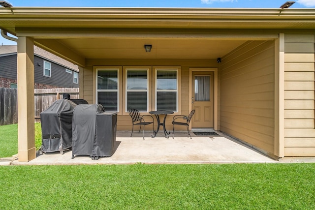 15111 Raffia Leaves Way, Houston, TX 77090 - view of patio / terrace featuring grilling area