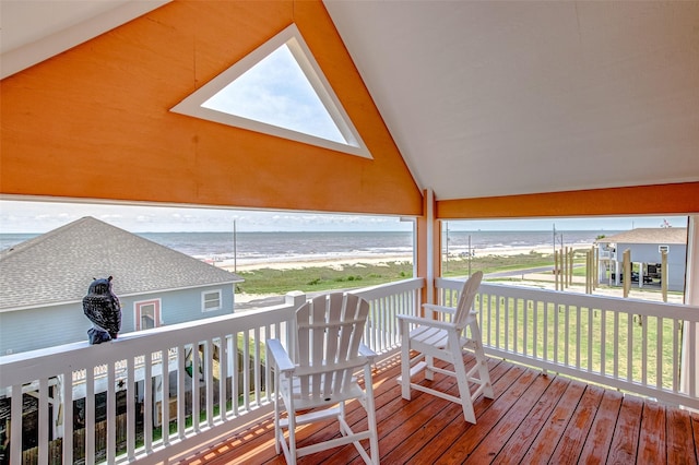2774 Gulfview Ln, Crystal Beach, TX 77650 - deck with view of water and beach
