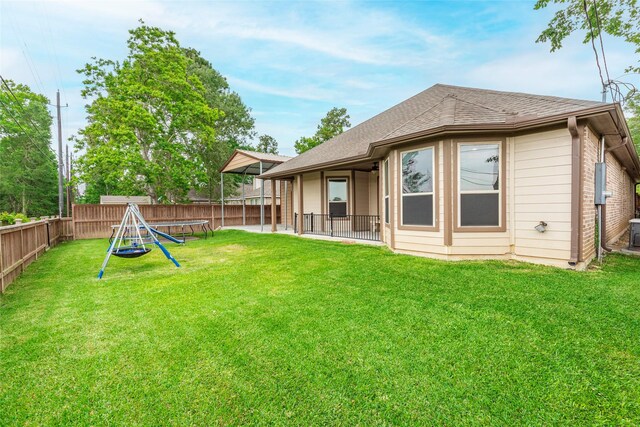 2323 Foley Rd, Crosby, TX 77532 - fenced backyard with a trampoline