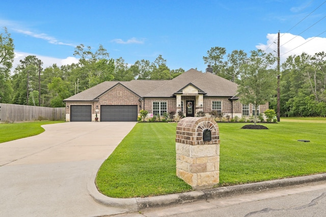1603 Country Club Dr, Crosby, TX 77532 - view of front facade featuring brick siding, a garage, driveway, and roof with shingles