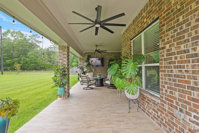 1603 Country Club Dr, Crosby, TX 77532 - view of patio / terrace with ceiling fan
