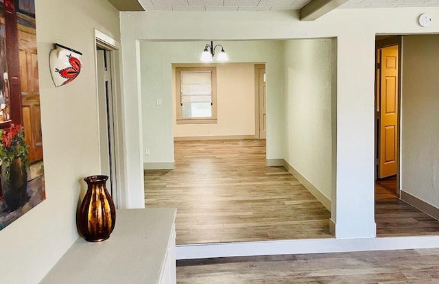 1602 W Blum St, Alvin, TX 77511 - corridor featuring wood finished floors and baseboards