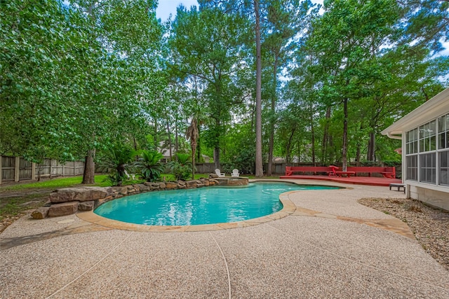 22 Tallow Hill Pl, Spring, TX 77382 - view of swimming pool featuring a patio and a fenced backyard