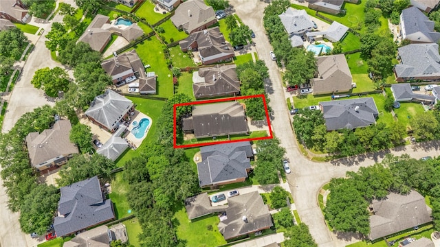 4907 Sundance Hollow Ln, Katy, TX 77494 - aerial perspective of suburban area with property boundaries highlighted
