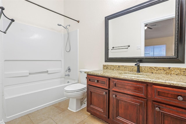 4907 Sundance Hollow Ln, Katy, TX 77494 - bathroom with vanity, bathtub / shower combination, and tile patterned flooring