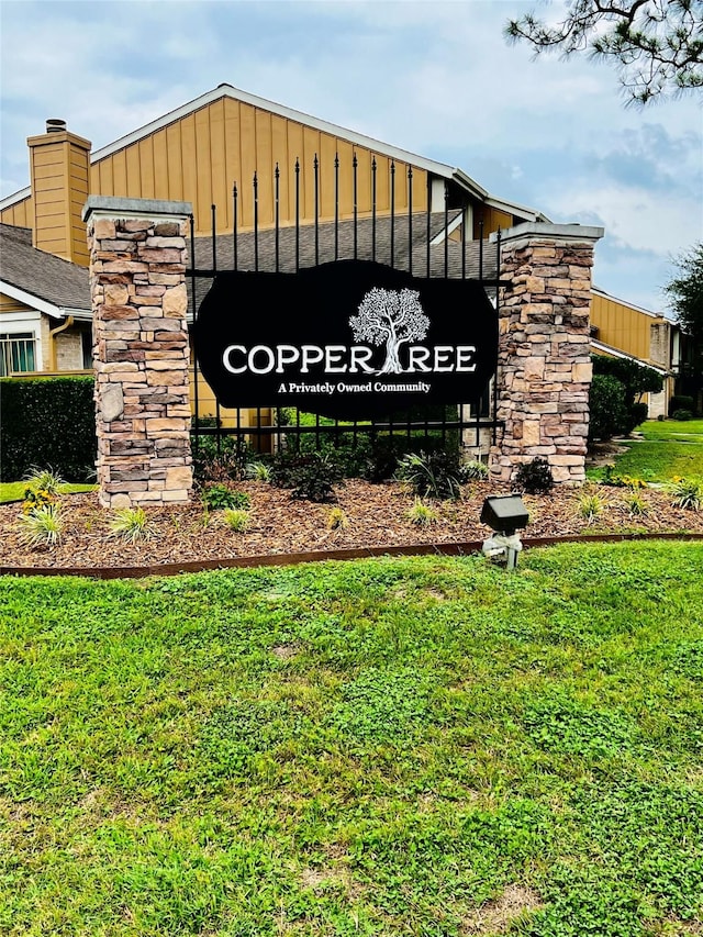 6128 Dryad Dr, Houston, TX 77035 - community sign featuring a lawn