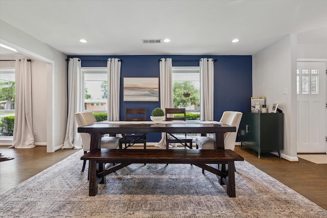 5211 Briarbend Dr, Houston, TX 77035 - dining space with plenty of natural light, wood finished floors, baseboards, and recessed lighting