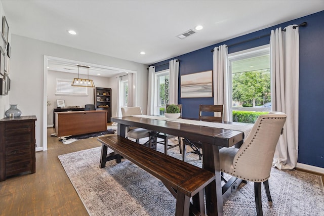5211 Briarbend Dr, Houston, TX 77035 - dining area featuring recessed lighting, baseboards, and dark wood finished floors