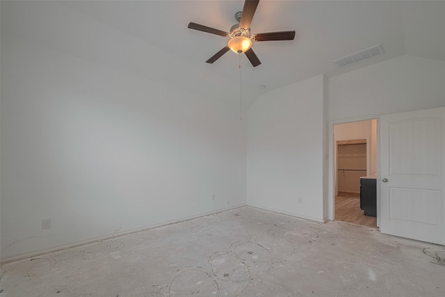23922 Olivenza Trl, New Caney, TX 77357 - spare room with lofted ceiling and a ceiling fan