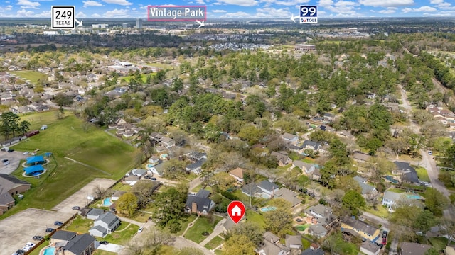 7514 Renmark Ln, Houston, TX 77070 - aerial overview of property's location featuring nearby suburban area