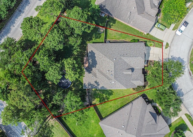 16802 Cherokee Lake Ln, Houston, TX 77044 - aerial overview of property's location with property parcel outlined