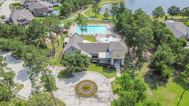 16802 Cherokee Lake Ln, Houston, TX 77044 - aerial view of a pool area and a large body of water