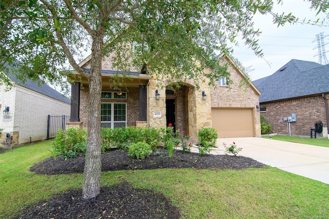 4926 Thunder Creek Ln, Sugar Land, TX 77479 - view of front of property with brick siding, concrete driveway, and a garage
