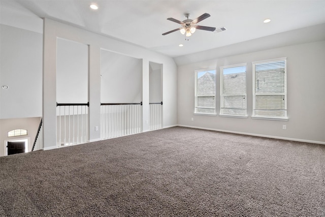4926 Thunder Creek Ln, Sugar Land, TX 77479 - empty room with ceiling fan, carpet floors, recessed lighting, and baseboards