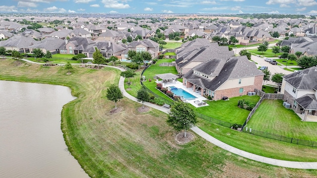 29016 Concan Crossing Ct, Katy, TX 77494 - aerial perspective of suburban area with a nearby body of water and a pool area