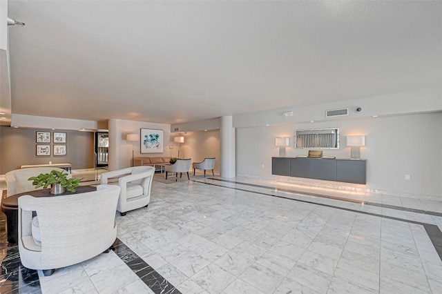 1025 S Shepherd Dr Unit 209, Houston, TX 77019 - living room featuring marble finish floors