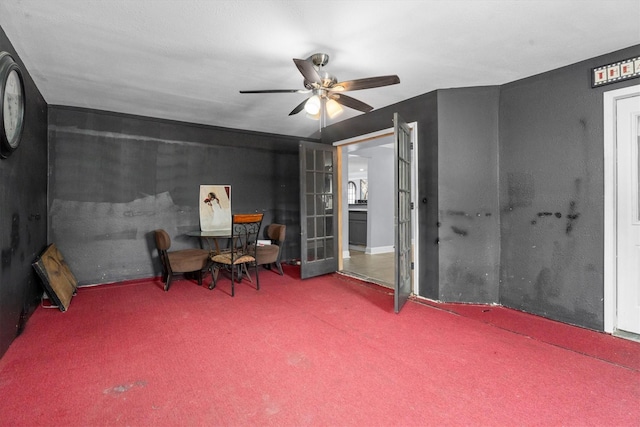 1406 Grand Valley Dr, Houston, TX 77090 - sitting room with carpet floors and ceiling fan