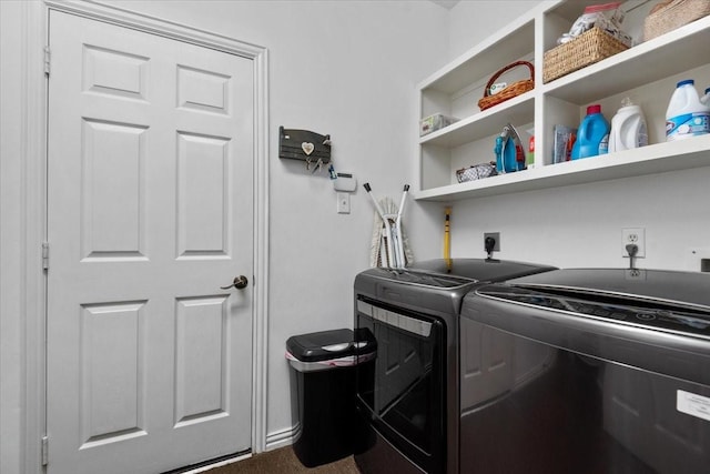7419 Lorna Rd, Montgomery, TX 77316 - washroom with washing machine and dryer and carpet flooring