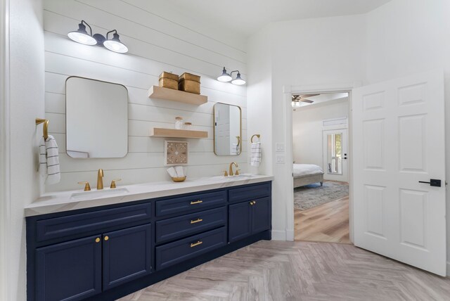 3714 Falun Ct, Spring, TX 77386 - ensuite bathroom featuring double vanity and ceiling fan