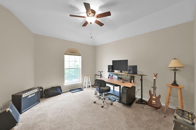 7 Newland Ct, The Woodlands, TX 77382 - carpeted office featuring a ceiling fan and baseboards