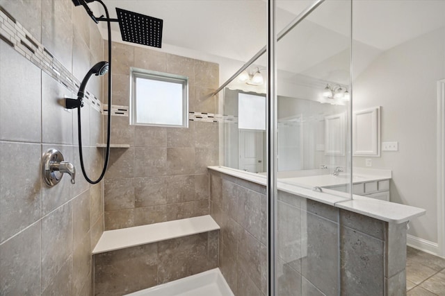 12 Centennial Ridge Pl, Magnolia, TX 77354 - bathroom with a tile shower and vanity
