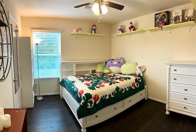 10606 Chestnut Pathway, Tomball, TX 77375 - bedroom with wood finished floors, baseboards, and a ceiling fan
