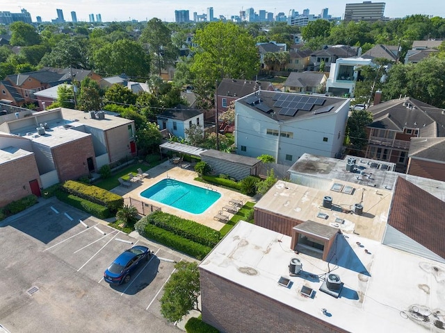 2243 W Alabama St Unit 10, Houston, TX 77098 - drone / aerial view of city skyline and a pool