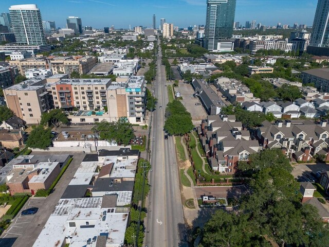 2243 W Alabama St Unit 10, Houston, TX 77098 - aerial view of property's location featuring city skyline