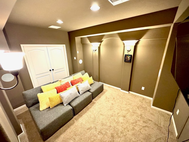 7739 Augusta Creek Ct, Spring, TX 77389 - carpeted home theater room with baseboards and recessed lighting
