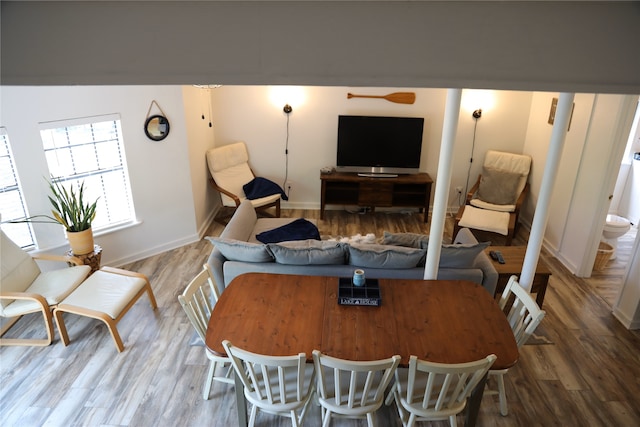 465 Creek Dr, Onalaska, TX 77360 - living area featuring wood finished floors and baseboards