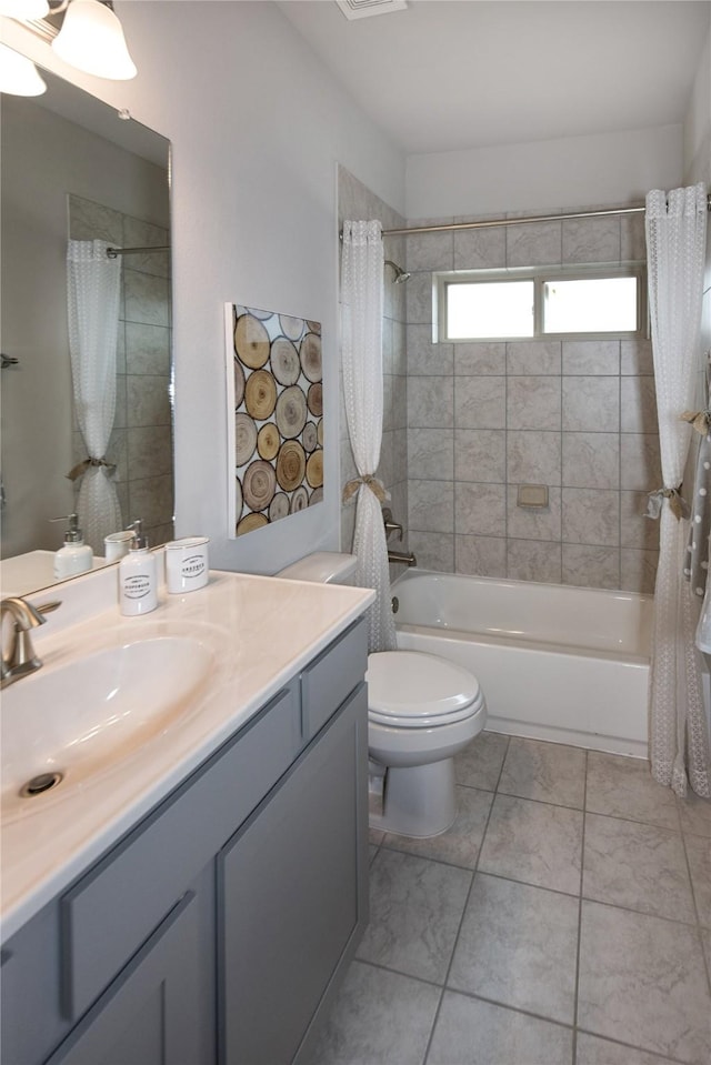 214 Emerald Thicket Ln, Humble, TX 77336 - full bathroom with shower / bath combo, vanity, and toilet