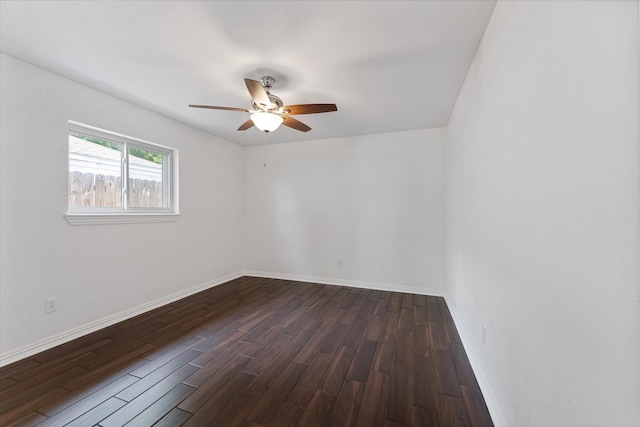 2510 Leichester Dr, Spring, TX 77386 - spare room with a ceiling fan, dark wood finished floors, and baseboards