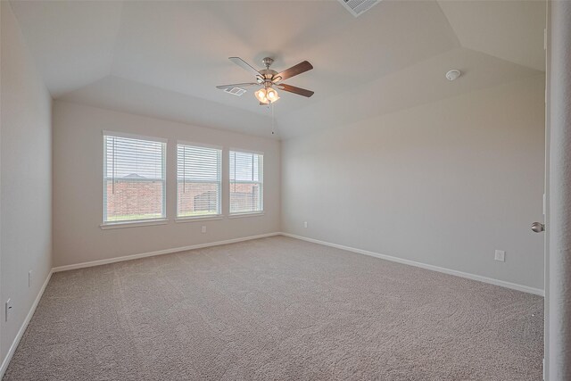 27203 Blue Pool Dr, Katy, TX 77493 - carpeted spare room featuring ceiling fan, baseboards, a tray ceiling, and a smoke detector