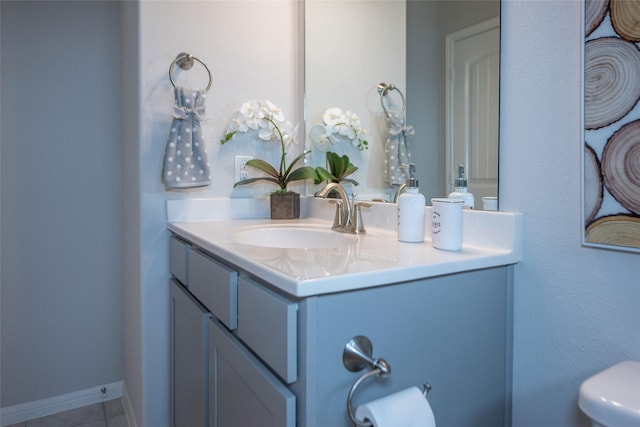 1472 Sundown Gln, Katy, TX 77493 - bathroom featuring vanity, toilet, and tile patterned floors