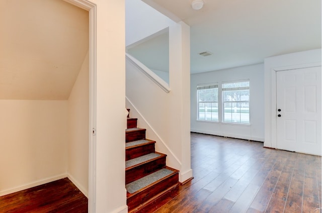 19603 Green Chase Ln, Houston, TX 77073 - entryway featuring wood finished floors and stairs