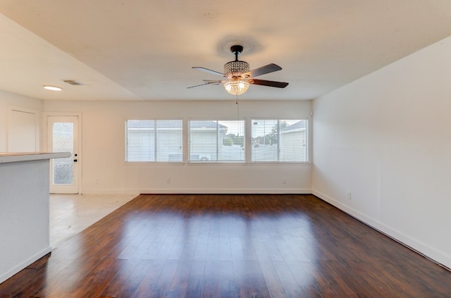 19603 Green Chase Ln, Houston, TX 77073 - unfurnished living room with ceiling fan and wood-type flooring